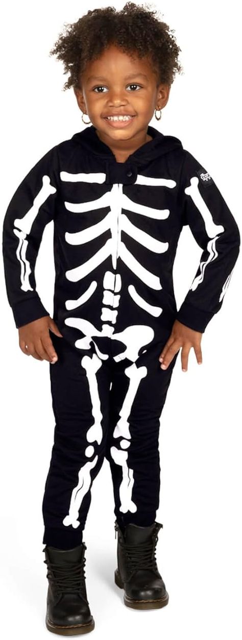 Skeleton costume for babies and toddlers Toddler Skeleton Costume, Girls Skeleton Costume, Halloween Costume Jumpsuit, Toddler Girl Halloween, Costume Jumpsuit, Skeleton Halloween Costume, Girls Halloween Outfits, Tipsy Elves, Skeleton Costume