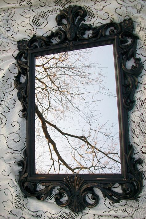 Large Vintage Mirror, Black Mirror, Ornate Mirror, Gothic, Distressed Black and Gold Wall Mirror, Shabby Chic, French, Paris Apartment Decor. Etsy Paris Apartment Decor, Large Vintage Mirror, Gothic Mirror, Baroque Mirror, Gothic Interior, Shabby Chic Mirror, Paris Decor, Art Deco Bathroom, Gothic Furniture