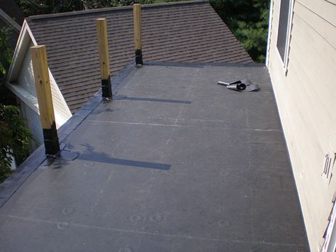 Deck Build Diy Deck Roof Simple, How To Add A Roof To An Existing Deck, Flat Roof Deck, Deck Flush With Ground, How To Build An Under Deck Roof, Replacing Deck Boards, Flat Roof Replacement, Roof Repair Diy, Rubber Roof