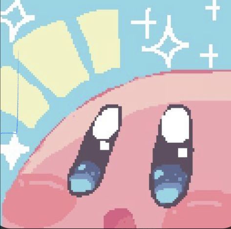 Kirby, Pixel Art, On Twitter, Stars, Twitter, Pink, Blue, Art