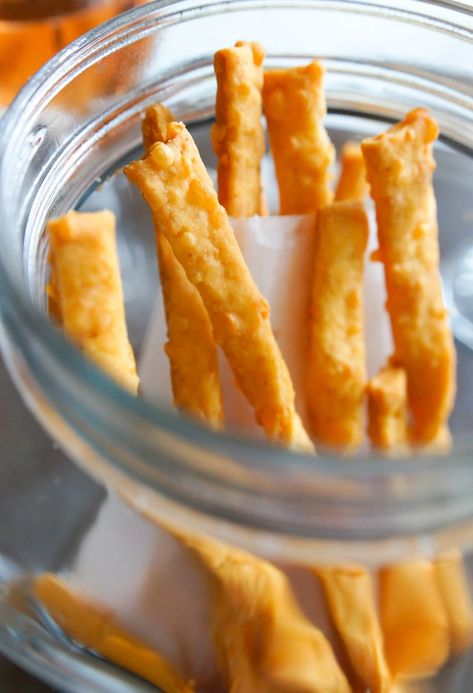 Cheese Straws by Bridget Larp Recipes, Game Appetizers, Cheese Straws Recipe, Wedding Foods, Homemade Cheese Crackers, Crunchy Snacks, Cheese Puff Pastry, Freezer Jam, Breaking Bread