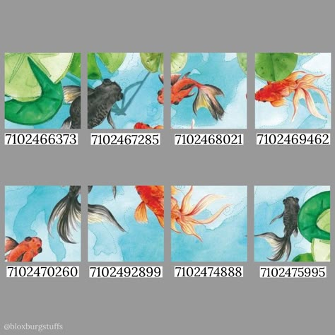 Fish Wall Mural, Decals Bloxburg, Fish Image, Codes Bloxburg, Bloxburg Decals Codes Aesthetic, Blocksburg Room Ideas￼, Roblox Id, Pic Code, Toilet Decals