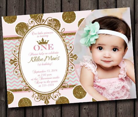 Baby Birthday Invitation Card, First Birthday Invitation Cards, 1st Birthday Invitation Template, Princess Invitation, Birthday Invitation Card Template, Baby Birthday Invitations, Birthday Invitation Card, Princess Birthday Invitations, Princess Invitations