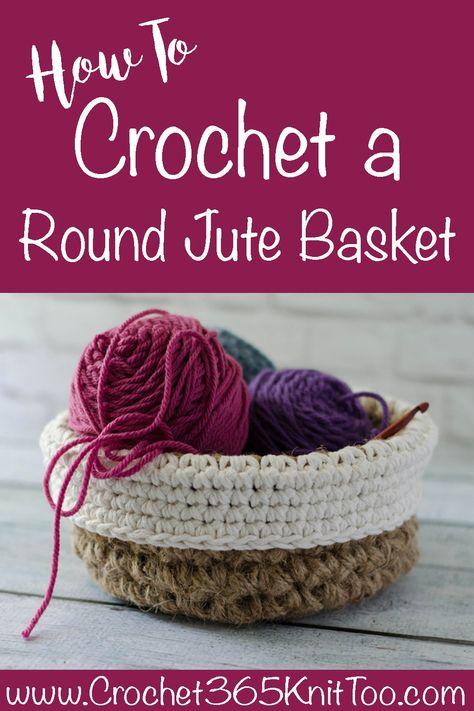 Crocheted Baskets, Crochet Basket Pattern Free, Crafts Crochet, Jute Basket, Crochet Basket Pattern, Crochet Round, Crochet Basket, Jute Twine, Crochet Home