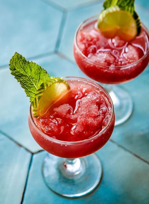 Watermelon Sgroppino Cocktail Recipe | PUNCH Snickers Recipe, Watermelon Sorbet, Mezcal Cocktails, Italian Cocktails, Lemon-lime Soda, Peach Sorbet, After Dinner Drinks, Lemon Sorbet, White Spirit