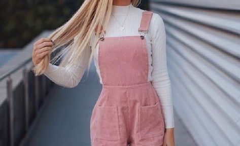 What To Wear For School, White Flowy Romper, Short Jumpsuit Outfit, Multiply By 2, Long Sleeve Shirt Outfits, Tube Top And Shorts, Spring Outfits For School, Outfit For School, Cute Overalls