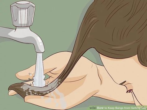 How To Wash Just Your Bangs, How To Not Have Greasy Bangs, Oily Bangs Hairstyle, Hairstyles For Oily Hair With Bangs, Training Bangs Hair, Greasy Bangs Fix, How To Keep Bangs From Getting Oily, How To Sleep With Bangs, How To Make Bangs Stay In Place