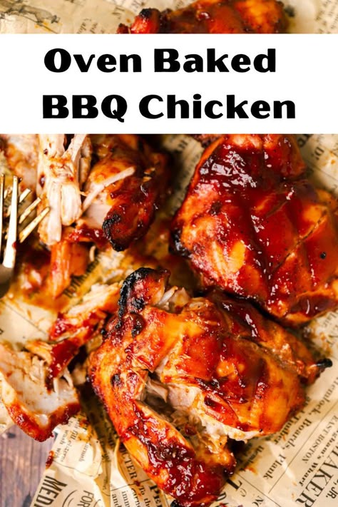 Barbeque Chicken In Oven, Bake Barbeque Chicken Oven, Tender Bbq Chicken Oven Baked, Oven Baked Grilled Chicken, Oven Roasted Barbecue Chicken, Bbq Half Chicken Recipes, Bbq Chicken Marinade Baked, Southern Bbq Chicken Oven Baked, Baked Bbq Chicken Recipes Oven