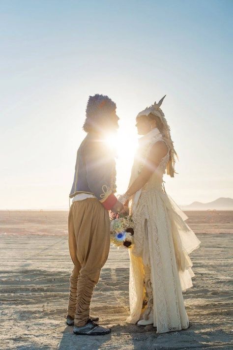 This couple got married at Burning Man Wedding Burning Man Couple, Burning Man Wedding, Snow Dragon, Vision Of Love, Man Wedding, Men Tips, Year Of The Snake, Man Photography, 100 Layer Cake