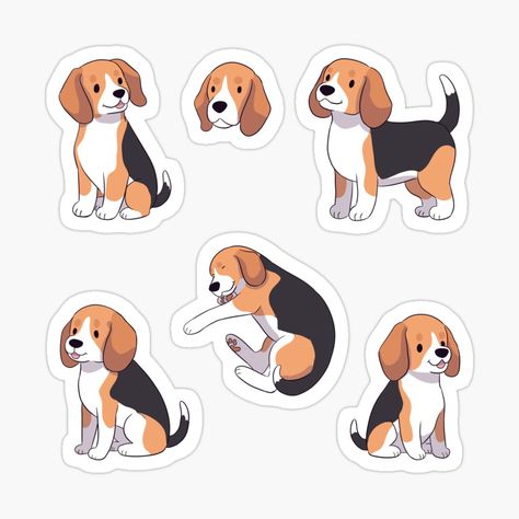 Get my art printed on awesome products. Support me at Redbubble #RBandME: https://www.redbubble.com/i/sticker/Cute-beagle-dog-pack-by-Yaragold/150407910.EJUG5?asc=u Beagle Cartoon, Cartoon Beagle, Beagle Illustration, Beagle Art, Dog Pack, Dog Beagle, Cute Beagles, Dachshund Art, Animal Doodles