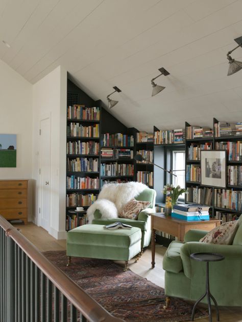 Attic Library, Cozy Home Library, Cozy Interior Design, Interior Design Minimalist, Home Libraries, Home Upgrades, Cozy Interior, A Living Room, Home Library