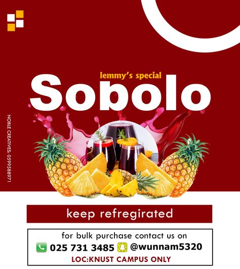 Sobolo package design Sobolo Drink Flyer, Bakery Packaging, Drink Labels, Flyer And Poster Design, Drinks Design, Church Outfits, Company Profile, Profile Design, Package Design