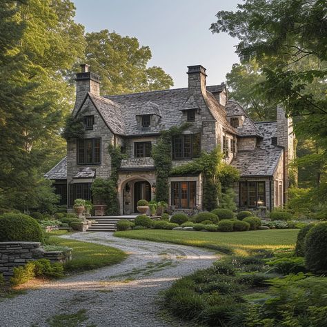 Sunday Morning Dream Home Inspo. 🏡🌳 #dreamhome #houseinspo #architecture #homedesign #interiordesign #curbappeal #moody… | Instagram Big Cottage House, Vintage House Exterior, Sailer Design, Cottage Mansion, Cottagecore House, Forest Retreat, Build Plans, French Architecture, Exterior Home