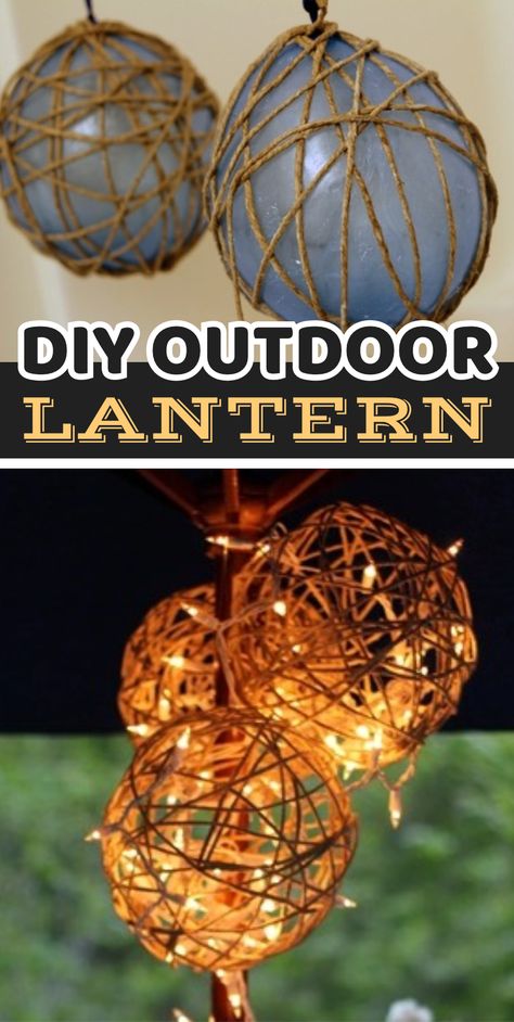 Diy Twine Lanterns, Grapevine Crafts, Twine Lanterns, Diy Lights, Twine Diy, Garden Lantern, Deck Decor, Art Walls, Dekor Diy