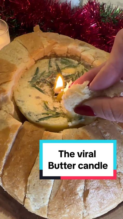 Way easier than i expected! Defintiely try the viral butter candle. #candle #viral #buttercandle #recipe #food Garlic Butter Candle, Butter Candle Recipe, Butter Candle Appetizer, Garlic Butter For Bread, Dipping Oil Recipe, Butter Candle, Appetizer Display, Butter Board, Candle Dipping