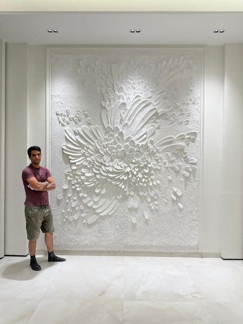 Wall Interior, Living Room Door, Cement Art, Plaster Wall Art, White Cement, Plaster Art, Wall Decor Design, Bas Relief, Living Room White