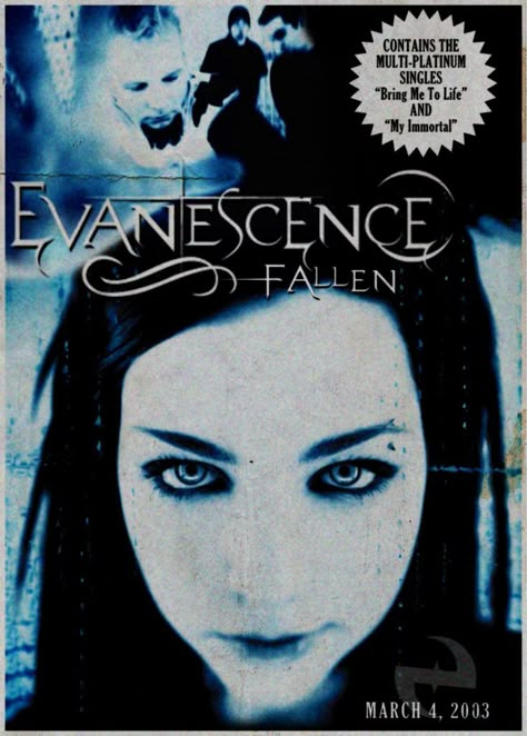 Evanescence Poster, Fallen Evanescence, Deftones Poster, 2000s Posters, Alt Posters, Printable Wall Collage, Grunge Posters, Y2k Posters, Punk Poster