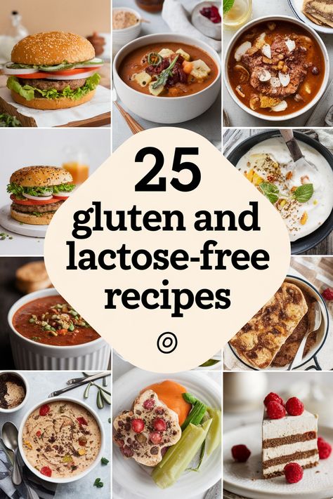 Gluten and lactose free recipes offer delicious and safe meals for those with food sensitivities. Discover a world of flavor without wheat or dairy using dairy alternatives and gluten free ingredients. These allergy-friendly recipes include baked goods, main dishes, and comforting classics, perfect for anyone with gluten or dairy intolerance. Dairy Free Gluten Free Casserole, Gluten Free Dairy Free Supper Ideas, Gluten Dairy And Soy Free Recipes, Gluten Free Recipes Easy Celiac Dinners, Recipes For Celiacs, Live G Free Baking Mix Recipes, Clean Eating Gluten Free Recipes, Gf Df Meals, Going Gluten Free For Beginners