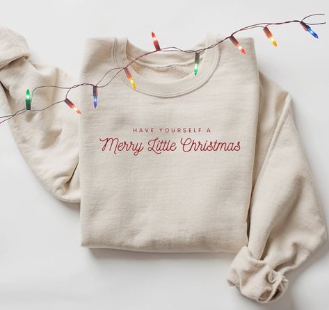 Festive minimalist EMBROIDERED Merry Christmas Sweatshirt. I have this sweatshirt with red embroidery as well: https://studioesmerose.etsy.com/listing/1558740458 A sturdy and warm sweatshirt bound to keep you warm in the colder months. A pre-shrunk, classic fit sweater that's made with air-jet spun yarn for a soft feel and reduced pilling. * 50% cotton, 50% polyester * Pre-shrunk * Classic fit * 1x1 athletic rib knit collar with spandex * Air-jet spun yarn with a soft feel and reduced pilling * Double-needle stitched collar, shoulders, armholes, cuffs, and hem This product is made especially for you as soon as you place an order, which is why it takes us a bit longer to deliver it to you. Making products on demand instead of in bulk helps reduce overproduction, so thank you for making thou Christmas Sweatshirt Ideas, Merry And Bright Christmas, Minimal Christmas, Womens Christmas Shirts, Bright Christmas, Red Embroidery, Personalized Embroidery, Holiday Sweatshirt, Winter Sweatshirt