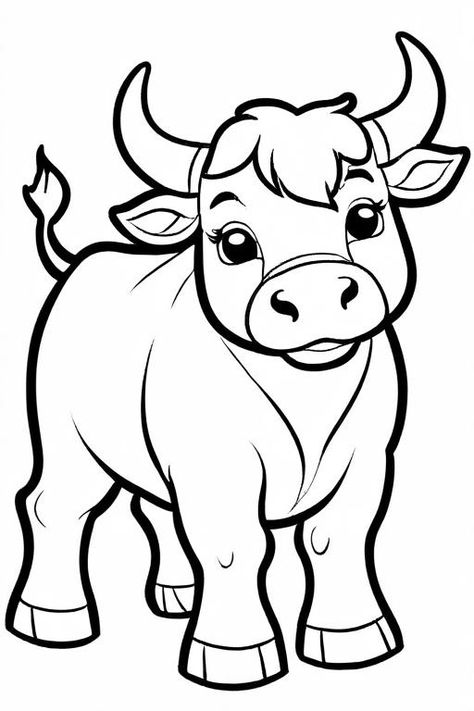 Bull Coloring Page 4 for Kids Bull Coloring Page, Coloring Page Animals, Inkleur Prente, Farm Coloring Pages, Animals Coloring Pages, Farm Animal Coloring Pages, Horse Coloring Pages, Bird Coloring Pages, Easy Coloring