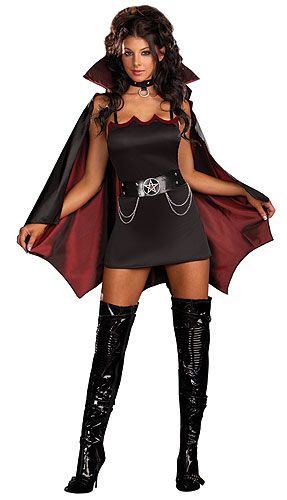 Adult Sexy Vampire Costume Stretch Knit DressChokerBeltStand-Up Collar CapeVampire FangsIn this adult sexy vampire costume, you'll show everyone how much fun Gothic Cosplay, Vampire Dress, Vampire Halloween Costume, Vampire Costumes, Black Halloween Dress, Vampire Costume, Adult Halloween Costumes, Fancy Dresses Party, Cosplay Dress