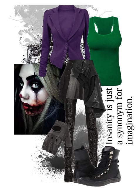 Halloween Kostüm Joker, Diy Joker Costume, Female Joker Costume, Diy Vampire, Diy Fantasia, Joker Outfit, Diy Pirate, Joker Halloween Costume, Female Joker