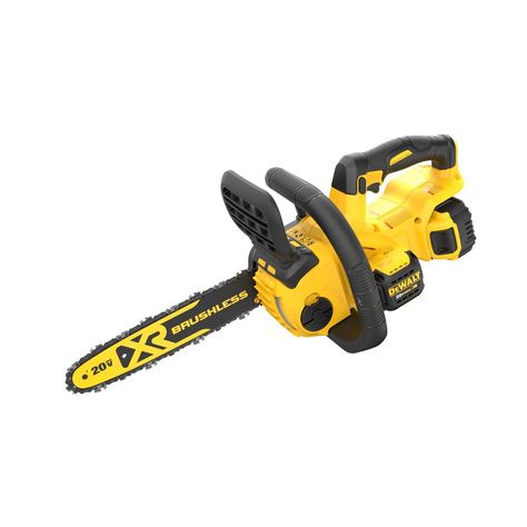 DEWALT 20-Volt MAX Lithium-Ion Cordless 12 in. Brushless Chainsaw w/ (1) 5.0Ah Battery and Charger-DCCS620P1 - The Home Depot Small Chainsaw, Battery Powered Chainsaw, Outdoor Jobs, Cordless Chainsaw, Electric Chainsaw, Battery Tools, Dewalt Tools, Car Gear, Life Tools