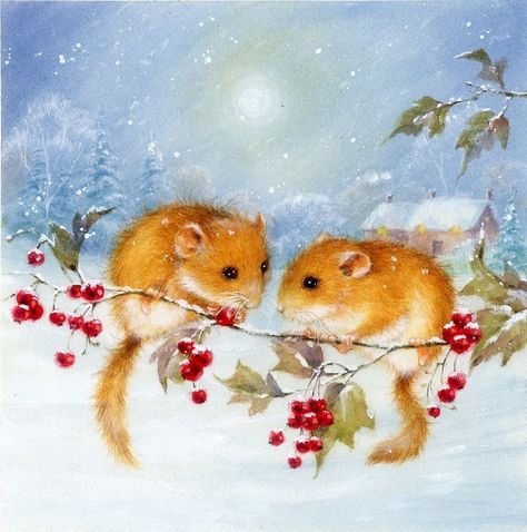 Hazel Lincoln, Christmas Illustrations, Winter Illustration, Fun Christmas Decorations, Hello Kitty Christmas, Watercolor Christmas Cards, Advocate Art, Christmas Mouse, Christmas Scenes