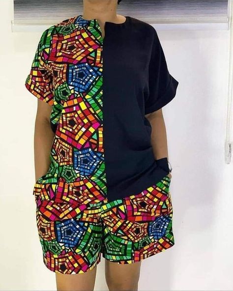 Ankara Plain And Pattern Styles, Ankara Short And Top For Ladies, Plain And Pattern Styles, Plain And Pattern, Ethno Style, 2piece Outfits, African Dresses For Kids, Best African Dresses, African Inspired Clothing