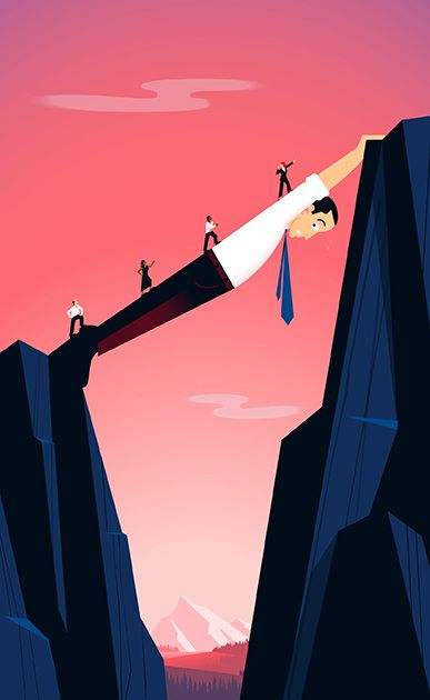 Teamwork Poster, Satirical Illustrations, Bridge Over Troubled Water, Servant Leadership, Meaningful Pictures, Leadership Is, 카드 디자인, Conceptual Illustration, Affinity Designer