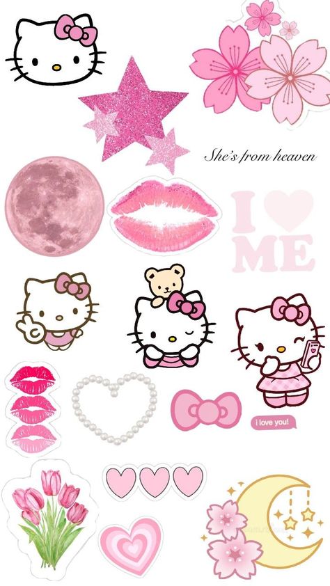 Hello Kitty Stickers, Helloween Wallpaper, Pink Scrapbook, Y2k Stickers, Emoji Stickers Iphone, Hello Kitty Imagenes, Funny Laptop Stickers, Money Wallpaper Iphone, Y2k Hello Kitty