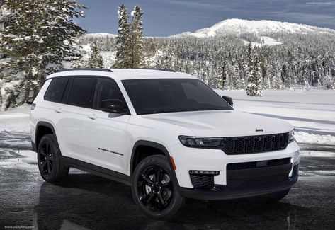 2021 Jeep Grand Cherokee L Black Package | DailyRevs.com Jeep Grand Cherokee Interior, White Jeep Grand Cherokee, White Jeep, Black Jeep, Jeep Grand Cherokee Limited, Lux Cars, Jeep 4x4, Black Rims, Car Ideas