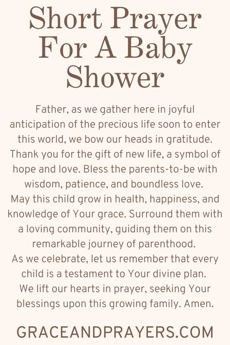 Are you seeking prayers for a baby shower? Then we hope you can use these 11 heartwarming prayers for the baby and all those included! Click to read all prayers for a baby shower. Bible Themed Baby Shower Ideas, Baby Shower Prayers For Baby, Baby Shower Devotional Christian, Church Baby Shower Ideas, Religious Baby Shower Ideas, Prayers For Baby Shower Printable, Baby Shower Bible Verses, Miracle Baby Shower Theme, Christian Baby Shower Ideas