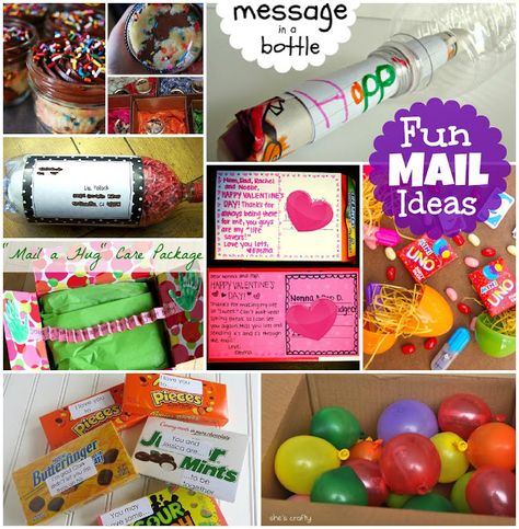 Fun Things to Send in the Mail -a huge list of things the post office will send, balloons, eggs, bottles and more! Mason Jar Cakes, Unexpected Gifts, Secret Pal, Mail Ideas, Mail Gifts, Fun Mail, College Care Package, Cute Ideas, Pen Pal