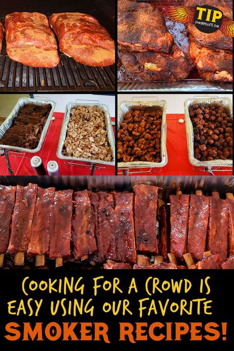 If you’re having a party or event, cooking for a large crowd can be so easy if you utilize your pellet grill and favorite smoker recipes. Smoke bulk beef, pork, chicken and brisket, and feed a large group of people easily. Check out some of our favorite smoker recipes here Smoked Meals For A Crowd, Smoked Food For A Crowd, Meat For Large Group, Smoked Meat For A Crowd, Smoker Meals For A Crowd, Smoker Meal Prep Recipes, Pellet Smoker Recipes Beef, Smoker Recipes For A Crowd, Bbq For A Large Crowd