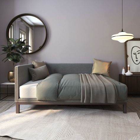 Mercury Row Carwile Metal Mid Century Daybed & Reviews | Wayfair Mid Century Daybed, Mid Century Daybeds, Full Daybed, Daybed Room, Full Size Daybed, Modern Daybed, Mid Century Modern Bedroom, Upholstered Daybed, Flex Room