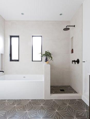 Makeover Kamar Mandi, Modern Bathroom Tile, Shop Bathroom, Bathroom Remodel Shower, Upstairs Bathrooms, Bathroom Layout, Bathroom Renos, Bathroom Remodel Master, House Bathroom