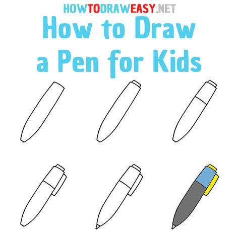 How to Draw a Pen Step by Step #Pen #PenDrawing #EasyPenDrawing #PenDrawings #EasyDrawings #HowtoDrawaPen #HowtoDrawaPenEasy #EasyPenDrawing #PenDrawingTutorial #Painting Pen Easy Drawing, Pen Drawings Easy, Pen Drawing Easy, Pen Drawing Simple, Easy Pen Drawing, Draw Objects, Elementary Drawing, Drawing Classes For Kids, Easy Drawings For Beginners