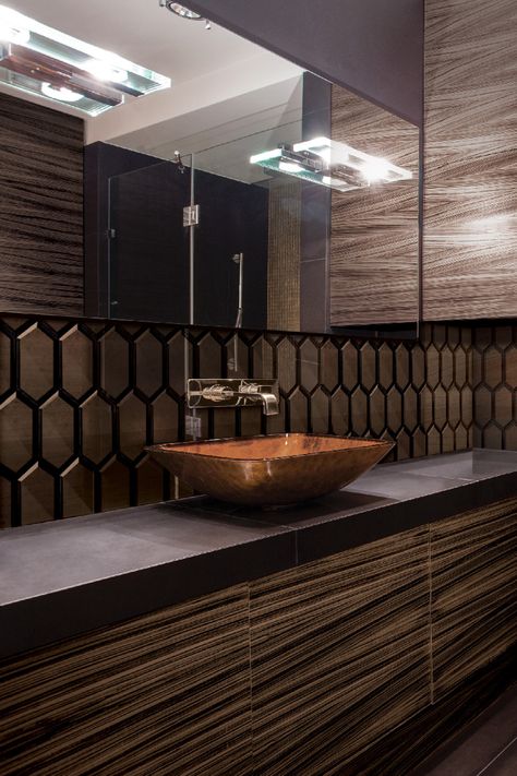 Anatolia - Obsidian. Product lead time and availability may vary depending on location. Please visit virginiatile.com or contact your local Virginia Tile for further information. Bronze Tiles, Honeycomb Tile, Mirror Tile, Hexagon Mosaic Tile, Bronze Mirror, Obsidian Stone, Hexagonal Mosaic, Tile Stores, Mirror Tiles