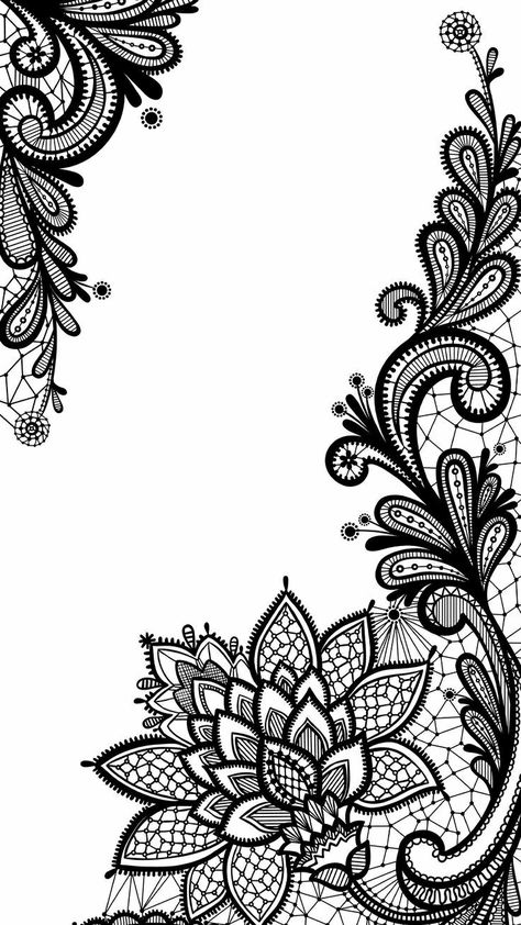 Lace Tattoo Stencil, Lace Drawing Sketches, Lace Patterns Drawing Templates, Flower Lace Tattoo, Mehndi Motifs, Lace Rose Tattoos, Lace Svg, Tattoo Breast, Frame Sketch