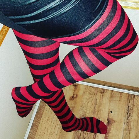 Great for fancydress cosplay halloween party ❤🖤🦇🦇🦇 Halloween Punk Style Stretch Tights, Punk Stockings For Halloween, Fitted Edgy Halloween Hosiery, Fitted Black Halloween Hosiery, Scene Tights, Halloween Tights, Striped Tights, Patterned Tights, Halloween Party