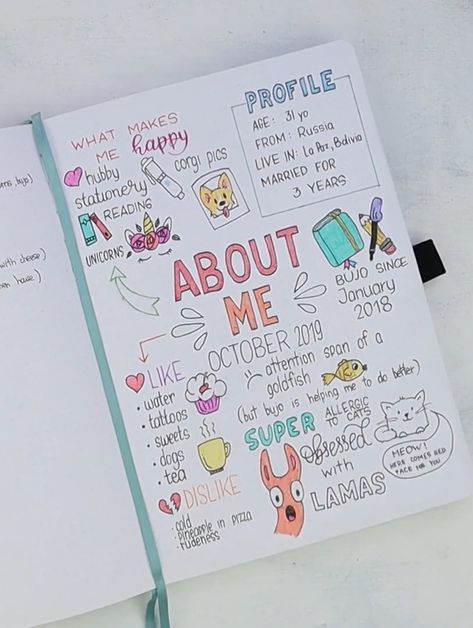 All about me bujo page Bujo All About Me Page, About Me Doodle Page, What To Write On First Page Of Journal, My Diary Ideas First Page About Me, All About Me Notebook Ideas, First Page Of Diary Ideas Name, About Me Drawing Ideas, Journal All About Me Page, Scrapbook About Myself