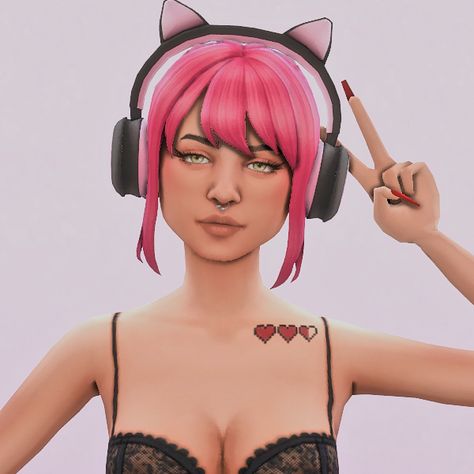 Sims 4 Robotics Cc, Sims 4 Gamer Girl Cc, Thigh Tats, Thigh Tat, Gamer Tattoos, Sims 4 Tattoos, Cc Mods, 4 Tattoo, Kawaii Tattoo