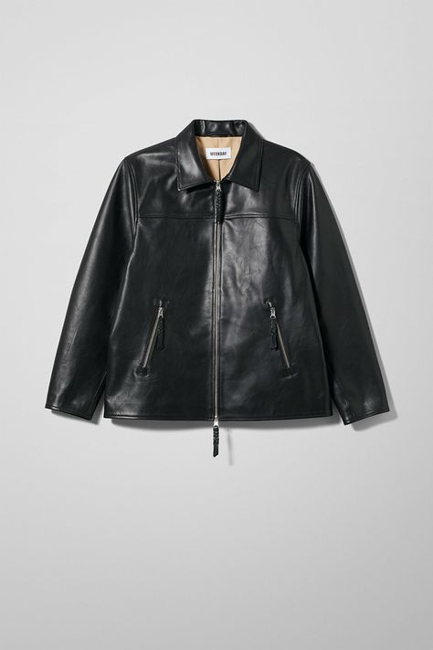 Weekday Jim Leather Jacket - Black Mode Inspo, Leather Jacket Black, Black Leather Jacket, Lookbook Outfits, Dream Clothes, Fashion Killa, Aesthetic Clothes, Fashion Inspo Outfits, White Background