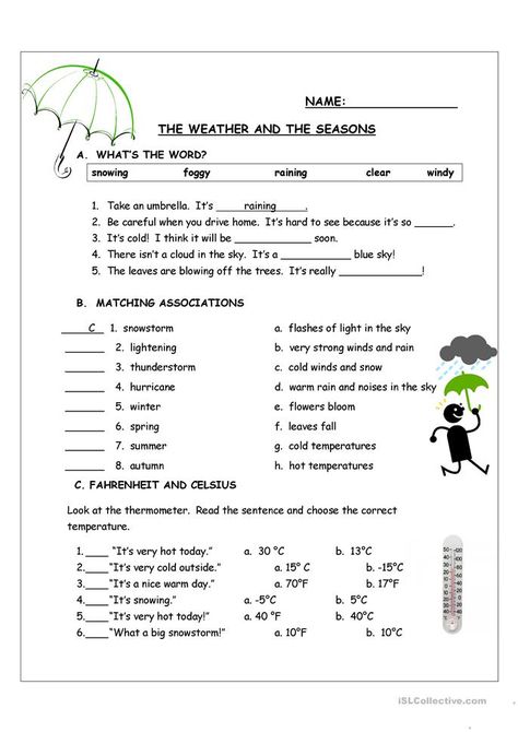 Seasons Worksheets, Weather Worksheets, Worksheets For Class 1, Weather Vocabulary, Geography Worksheets, Social Studies Worksheets, 6th Grade Science, 2nd Grade Worksheets, English Worksheets For Kids