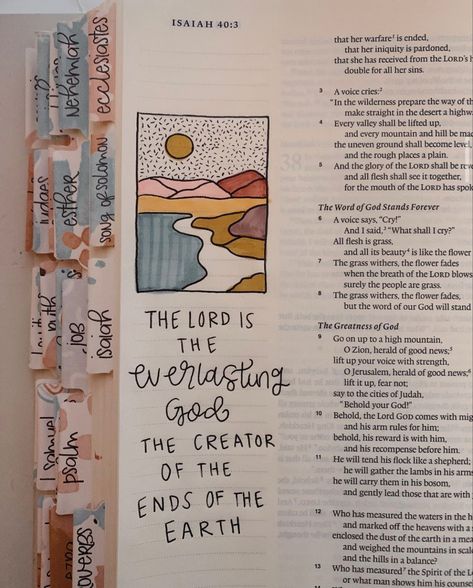 Isaiah 40 28, Bible Highlighting, Doodling Drawings, Creative Bible Journaling, God The Creator, Journal Bible Quotes, Bible Journal Notebooks, Bible Doodles, Gospel Bible