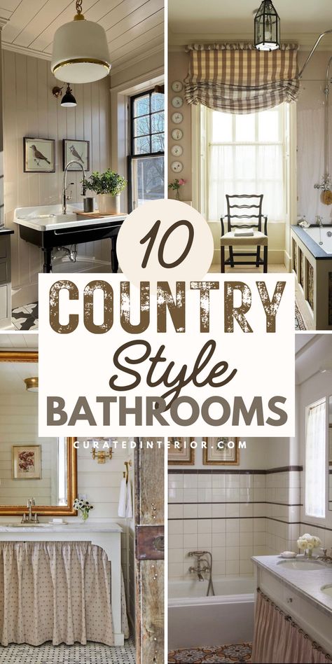 Elevate your bathroom with these 10 stunning modern country home design ideas! From rustic wood accents to farmhouse-inspired fixtures, these beautiful spaces blend cozy charm with contemporary style. Get inspired to create your dream country-chic bathroom retreat. #ModernCountryBathroom #FarmhouseBathroom #CountryHomeDecor #BathroomDesignIdeas #HomeDesign #InteriorDesign #HouseGoals Country Home Bathroom, Country Chic Bathroom, Home Bathroom Design, Modern Country Bathroom, Country Home Design, Country Style Bathrooms, Modern Country Home, Gingham Curtains, Country Bathroom Decor