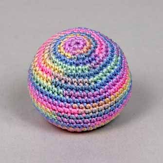 Crochet Partners' Pattern Library - Basic FootBag Crochet Baby Toys Free, Crochet Hacky Sack Pattern, Crochet Baby Toys Free Pattern, Crochet Hacky Sack, Hacky Sack, Crochet Cat Toys, Crochet Ball, Christmas Child, Crochet Baby Toys