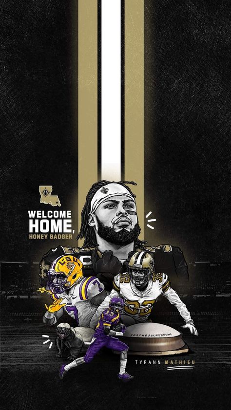 New Orleans Saints Wallpaper, Saints Wallpaper, Lsu Tigers Football, New Orleans Saints Football, Saints Football, Who Dat, All Saints Day, Honey Badger, Lsu Tigers