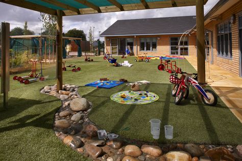 Many nurseries today offer free flow; this allows children to independently choose to move between the different environments. Steps Outdoor, Outdoor Area Ideas, Ideas For Baby Room, Learning Outside, Nursery Design Ideas, Importance Of Play, Eyfs Classroom, Maths Area, Corkboard Ideas Decor